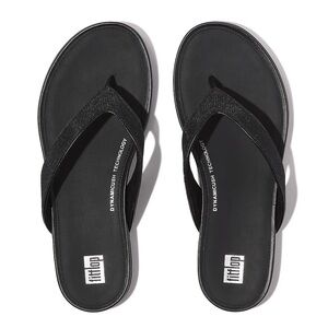 New FitFlop‎ Gracie Black Crystal Flip Flop Sandals Womens Size 10